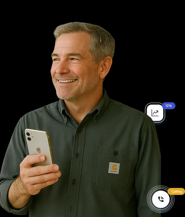 Illustration of an HVAC business owner happy because of more booked jobs